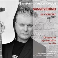 Sanseverino - Concert en Trio à la Maison Triolet Aragon. Le dimanche 3 juillet 2016 à Saint-Arnoult-en-Yvelines. Yvelines.  19H00